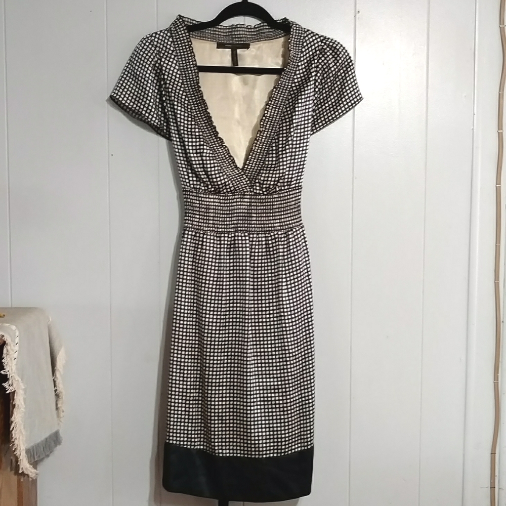 BCBG Maxazria Silk V Neck Dress